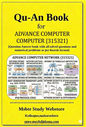 Advance Computer Network (315321) – QuAn Question Answer Book | MSBTE Diploma | Topicwise 2,4,6 Marks | Model Answers & Previous Exam Questions