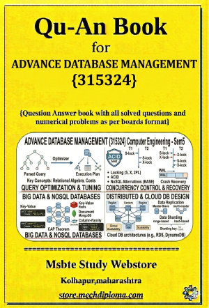 Advance Database Management (315324) – QuAn Question Answer Book | MSBTE Diploma | Topicwise 2,4,6 Marks | Model Answers & Previous Exam Questions