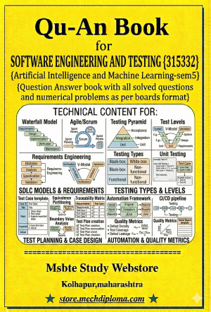 Software Engineering And Testing (315332) – QuAn Question Answer Book | MSBTE Diploma | Topicwise 2,4,6 Marks | Model Answers & Previous Exam Questions
