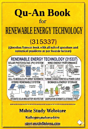 Renewable Energy Technology (315337) – QuAn Question Answer Book | MSBTE Diploma | Topicwise 2,4,6 Marks | Model Answers & Previous Exam Questions