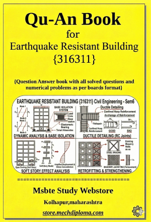 Earthquake Resistant Building (316311) – QuAn Question Answer Book | MSBTE Diploma | Topicwise 2,4,6 Marks | Model Answers & Previous Exam Questions
