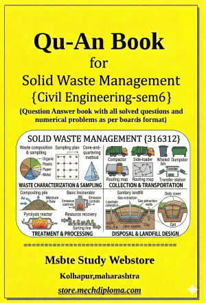 Solid Waste Management (316312) – QuAn Question Answer Book | MSBTE Diploma | Topicwise 2,4,6 Marks | Model Answers & Previous Exam Questions