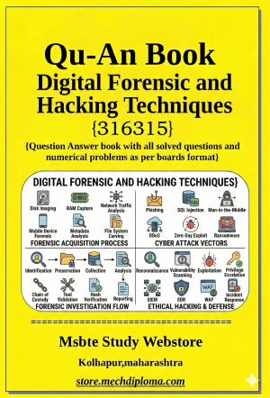 Digital Forensic And Hacking Techniques (316315) – QuAn Question Answer Book | MSBTE Diploma | Topicwise 2,4,6 Marks | Model Answers & Previous Exam Questions