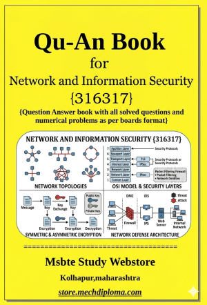 Network And Information Security (316317) – QuAn Question Answer Book | MSBTE Diploma | Topicwise 2,4,6 Marks | Model Answers & Previous Exam Questions