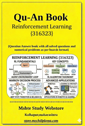 Reinforcement Learning (316323) – QuAn Question Answer Book | MSBTE Diploma | Topicwise 2,4,6 Marks | Model Answers & Previous Exam Questions