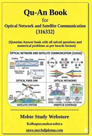 Optical Network And Satellite Communication (316332) – QuAn Question Answer Book | MSBTE Diploma | Topicwise 2,4,6 Marks | Model Answers & Previous Exam Questions
