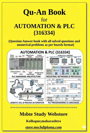 Automation & Plc (316334) – QuAn Question Answer Book | MSBTE Diploma | Topicwise 2,4,6 Marks | Model Answers & Previous Exam Questions