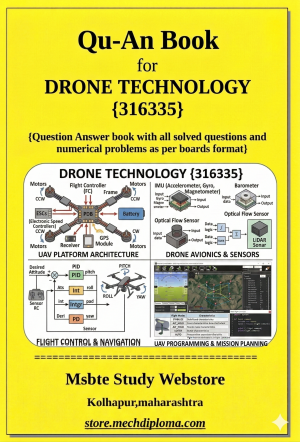 Drone Technology (316335) – QuAn Question Answer Book | MSBTE Diploma | Topicwise 2,4,6 Marks | Model Answers & Previous Exam Questions