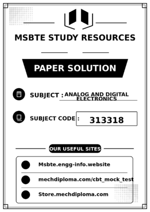 Analog and Digital Electronics 313318 paper solution cover