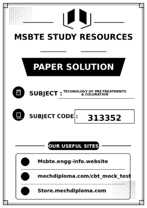 Technology of Pre-Treatments & Coloration 313352 paper solution cover