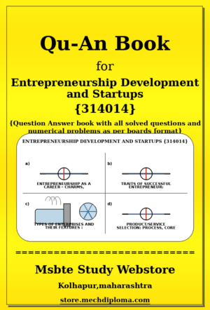 Entrepreneurship Development and Startups 314014 yellow QuAn Book cover