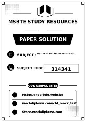 Advanced Engine Technologies 314341 paper solution cover
