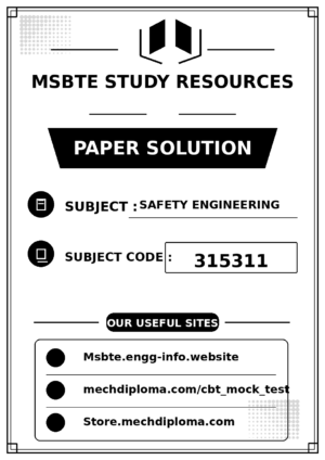Safety Engineering 315311 paper solution cover