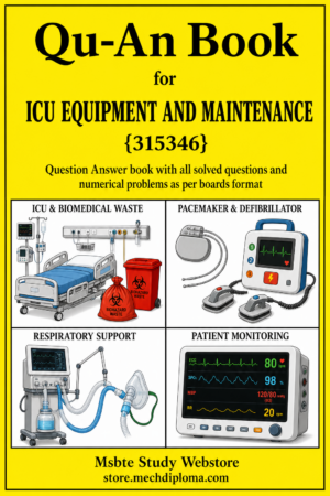 ICU Equipment and Maintenance 315346 MSBTE QuAn book cover