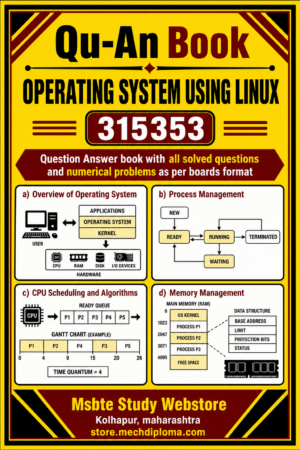 315353 Operating System Using Linux MSBTE QuAn Question Answer Book cover