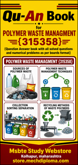 Polymer Waste Managment (315358) MSBTE QuAn Question Answer Book cover