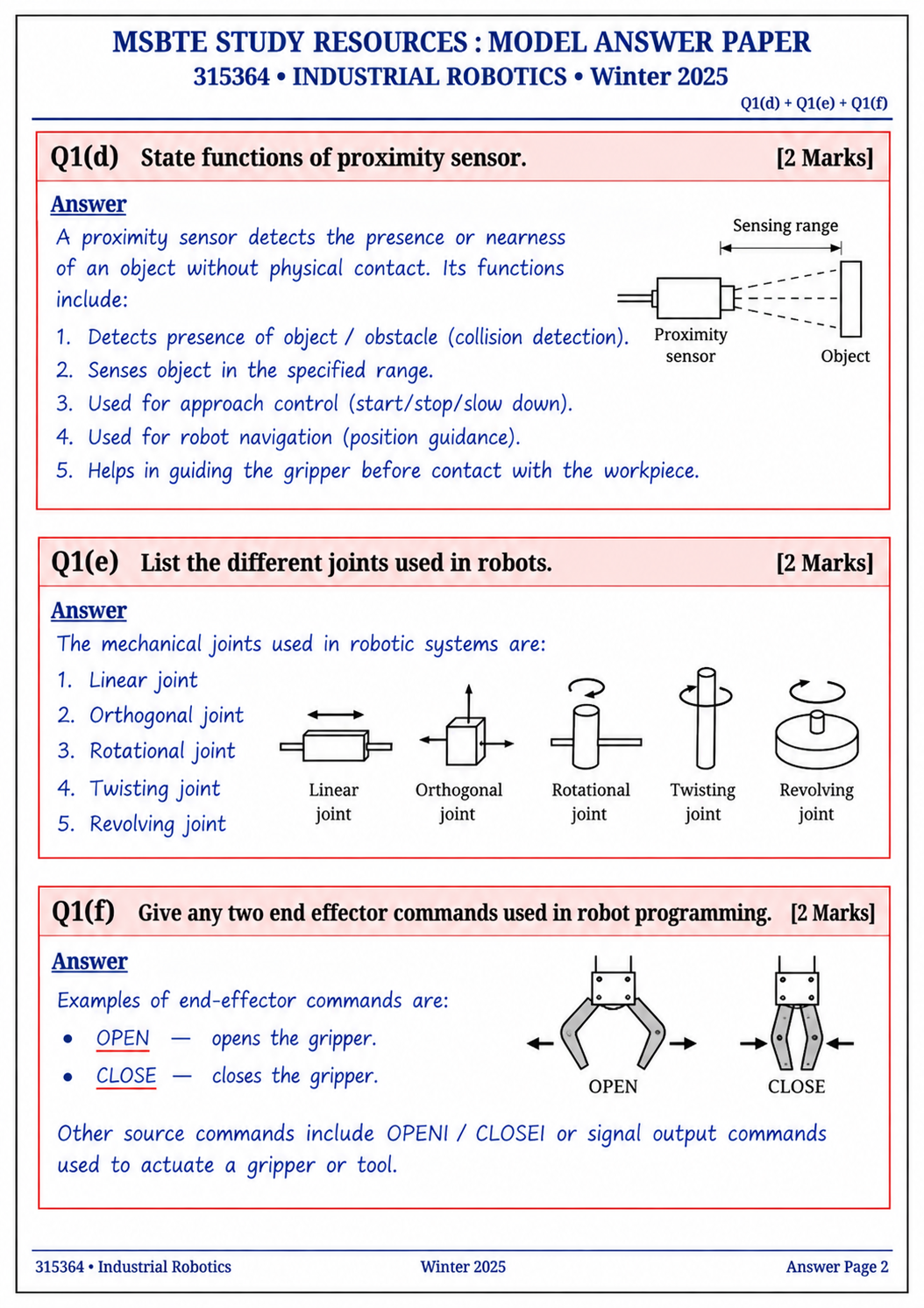 Industrial Robotics (315364) MSBTE QuAn Question Answer Book - Image 4