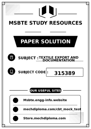 Textile Export and Documentation 315389 paper solution cover