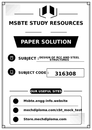 Design of Rcc and Steel Structures 316308 paper solution cover