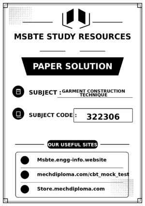 Garment Construction Technique 322306 paper solution cover
