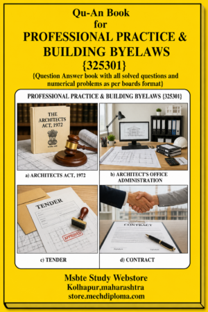 Professional Practice & Building Byelaws 325301 MSBTE QuAn Book cover