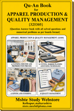 Apparel Production & Quality Management 325305 MSBTE QuAn Book cover