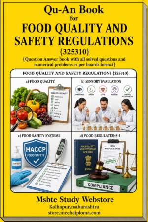Food Quality and Safety Regulations 325310 MSBTE QuAn Book cover