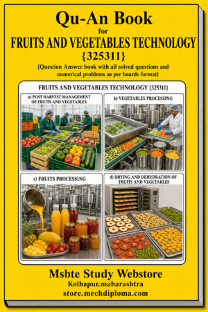 Fruits and Vegetables Technology 325311 MSBTE QuAn Book cover