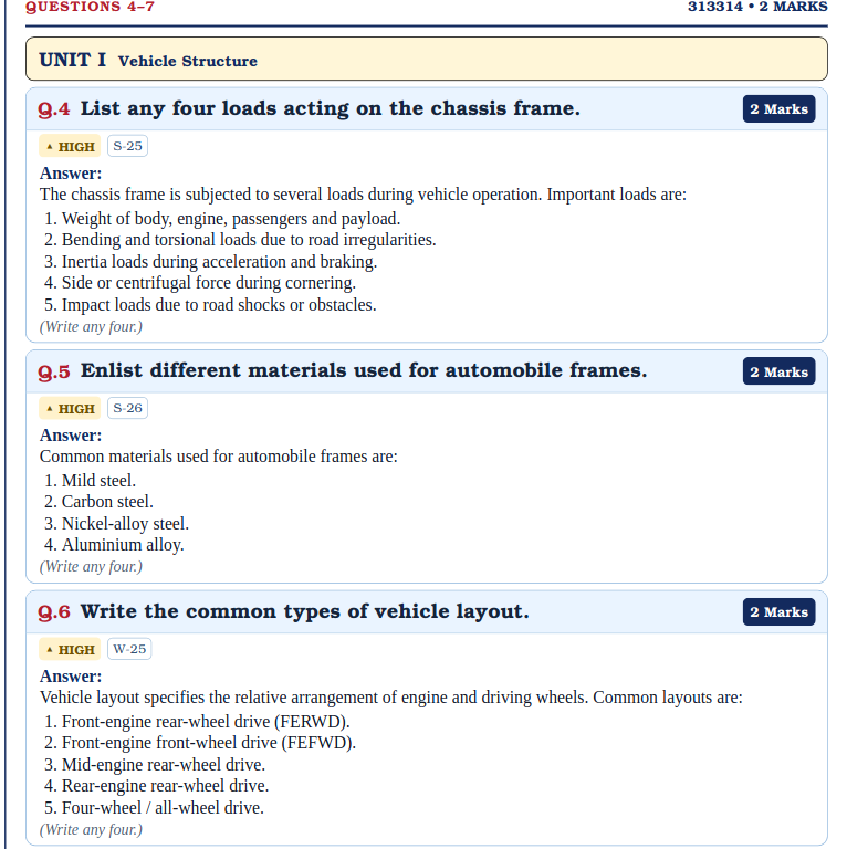 Automobile Transmission Systems (313314) MSBTE QuAn Question Answer Book - Image 5