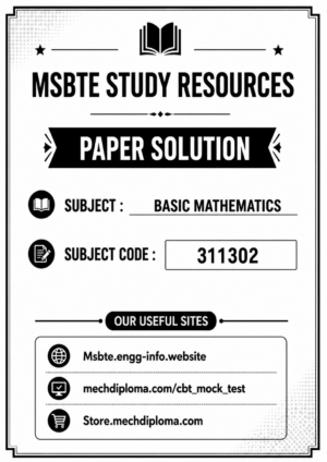 Basic Mathematics 311302 MSBTE paper solution book cover