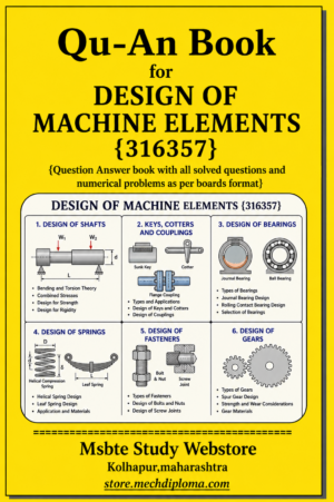 Design of Machine Elements (316357) MSBTE QuAn Question Answer Book