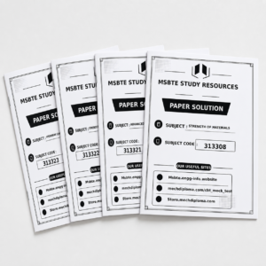 MSBTE civil semester 3 solution pack A4 stapled paper solution booklets