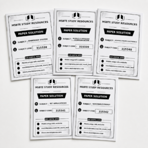 MSBTE entc semester 5 solution pack A4 stapled paper solution booklets